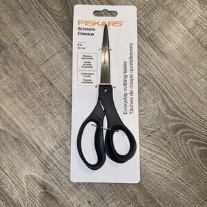 Fiskars 8” All Purpose Scissors Stainless Steel Blades Black Handle NEW